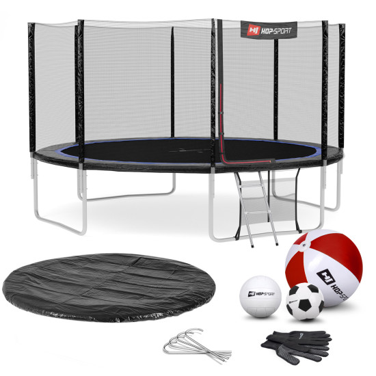 Купити Батут  Hop-Sport 14FT 427 см black/blue із зовнішньою сіткою у Києві - фото №1